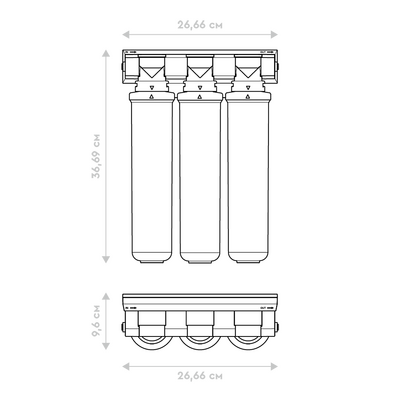 Фильтр проточный Барьер ЭКСПЕРТ  СЛИМ Жесткость, 3 ступени БЕЗ КРАНА Н821Р06