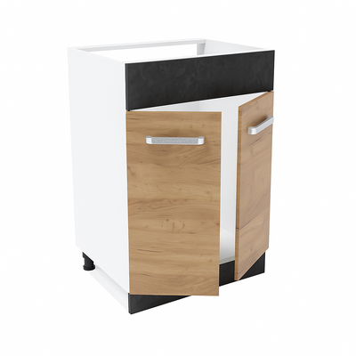 Стол под мойку МУВИ/ЦЕМЕНТ, М600 Дуб Крафт Золотой/Цемент Темный (810х600х450) (1185)