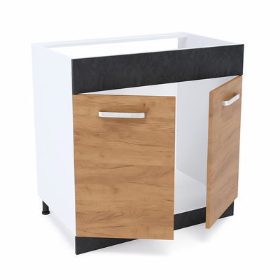 Стол под мойку МУВИ/ЦЕМЕНТ, М800 Дуб Крафт Золотой/Цемент Темный (810х800х450) (1186)