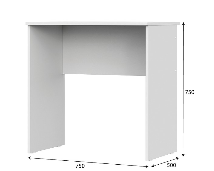МС "Токио" Стол (без ящиков) Белый текстурный (1 место)