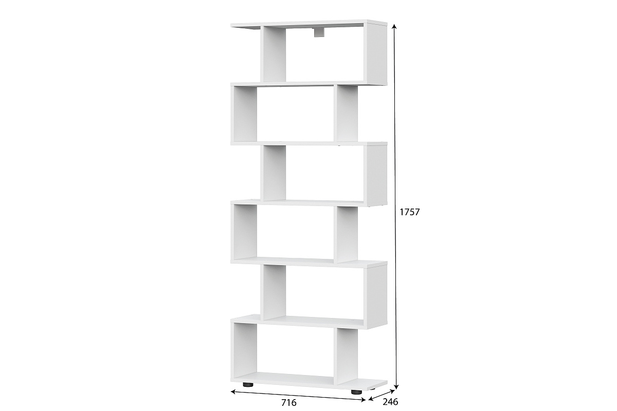 МС "Токио" Стеллаж (змейка) Белый текстурный (1 место)