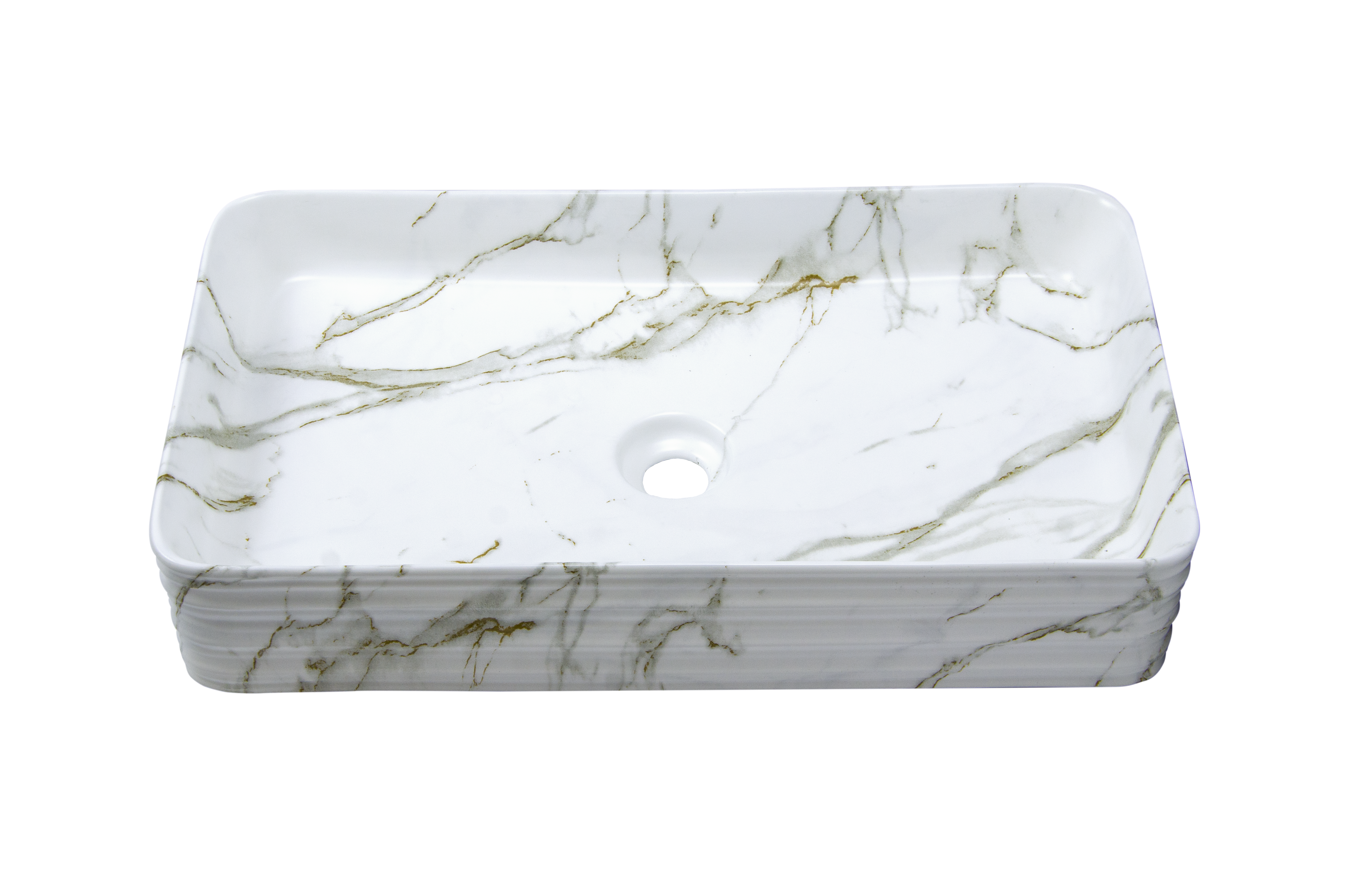 Раковина накладная HOLLER K-6275-SZ8 (665*375*120мм) белый мрамор