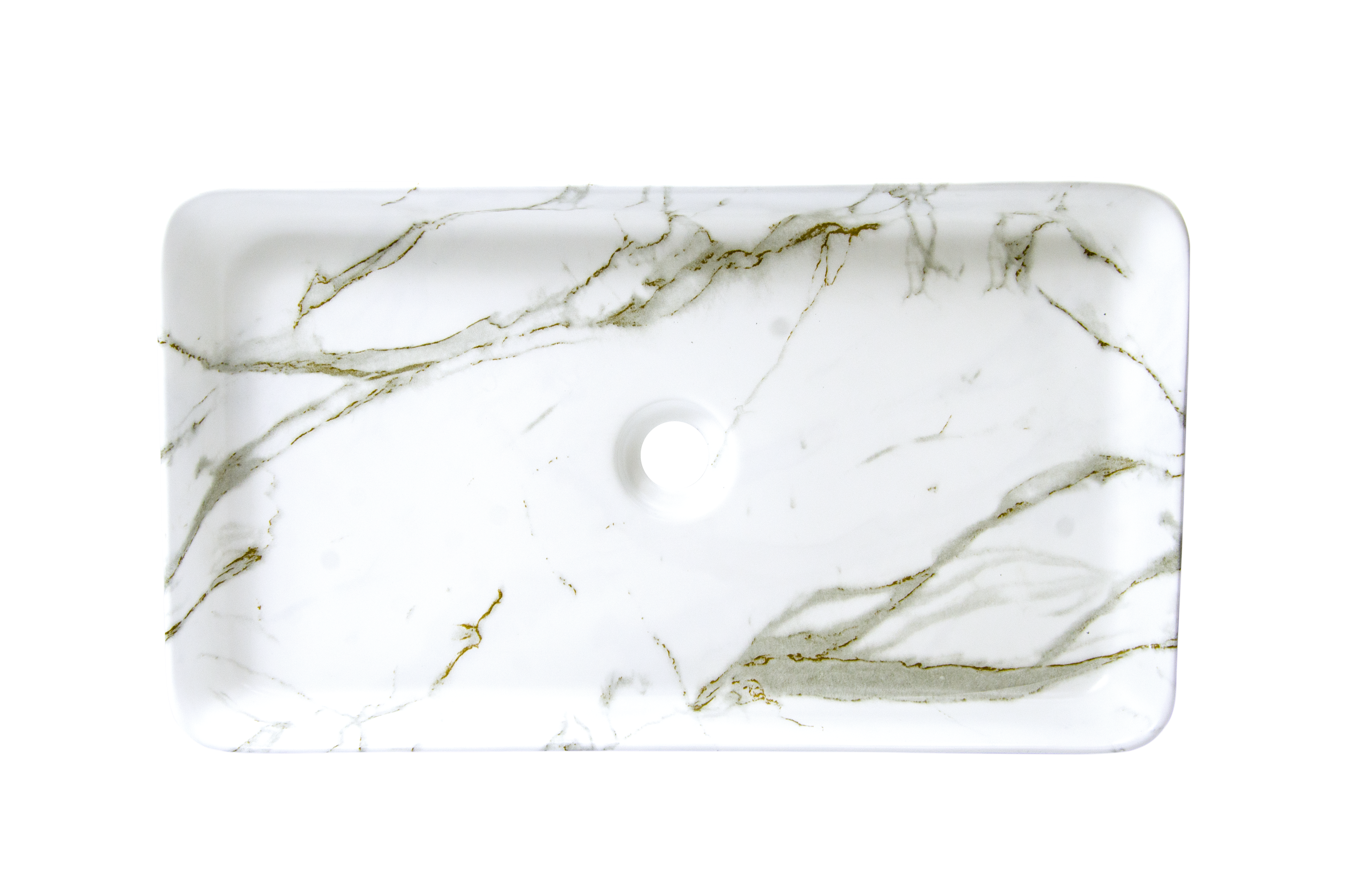 Раковина накладная HOLLER K-6275-SZ8 (665*375*120мм) белый мрамор