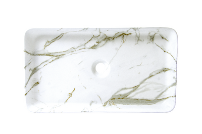 Раковина накладная HOLLER K-6275-SZ8 (665*375*120мм) белый мрамор