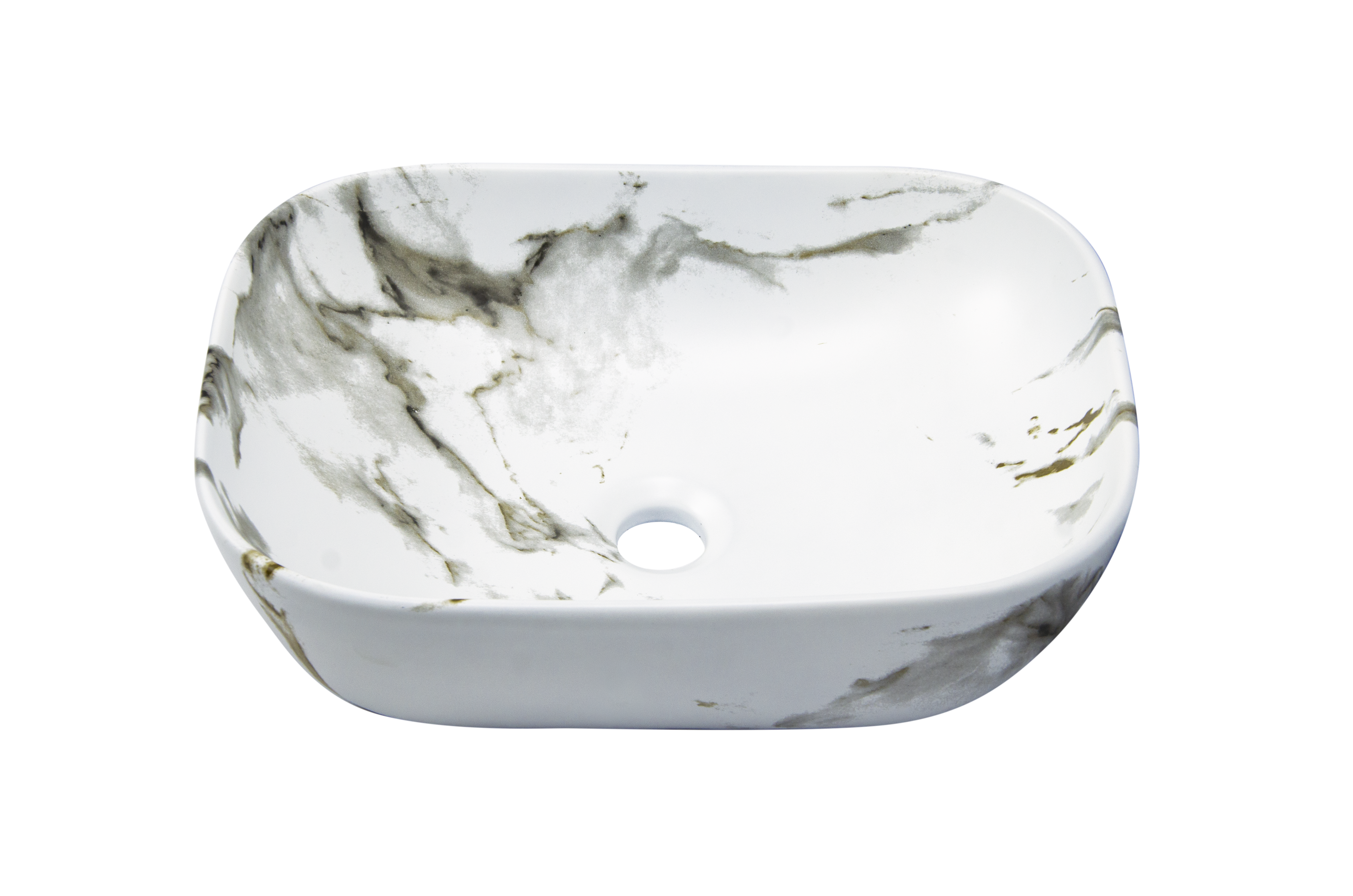 Раковина накладная HOLLER K-6513-SZ2 (450*320*135мм), белый мрамор