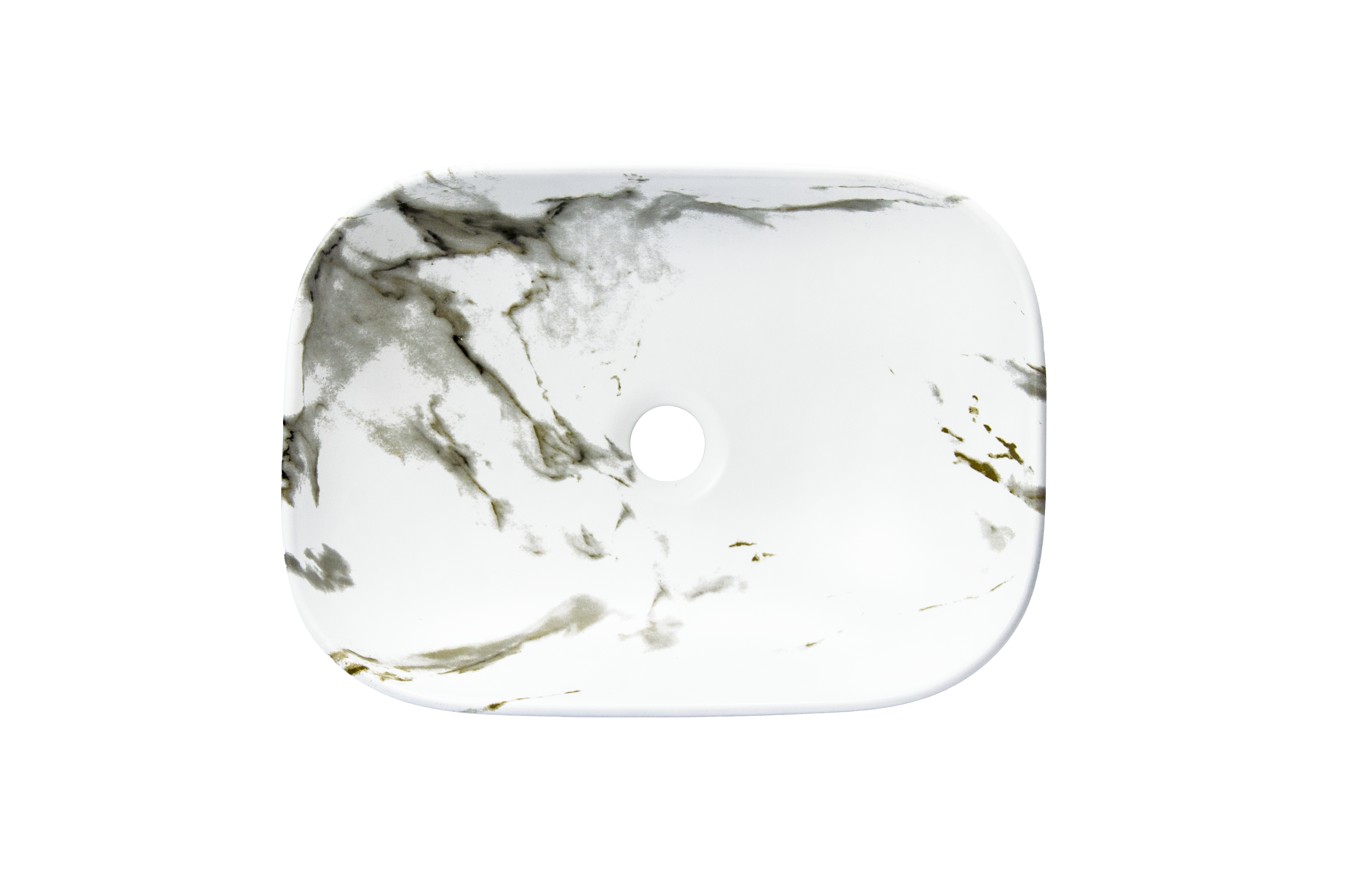 Раковина накладная HOLLER K-6513-SZ2 (450*320*135мм), белый мрамор