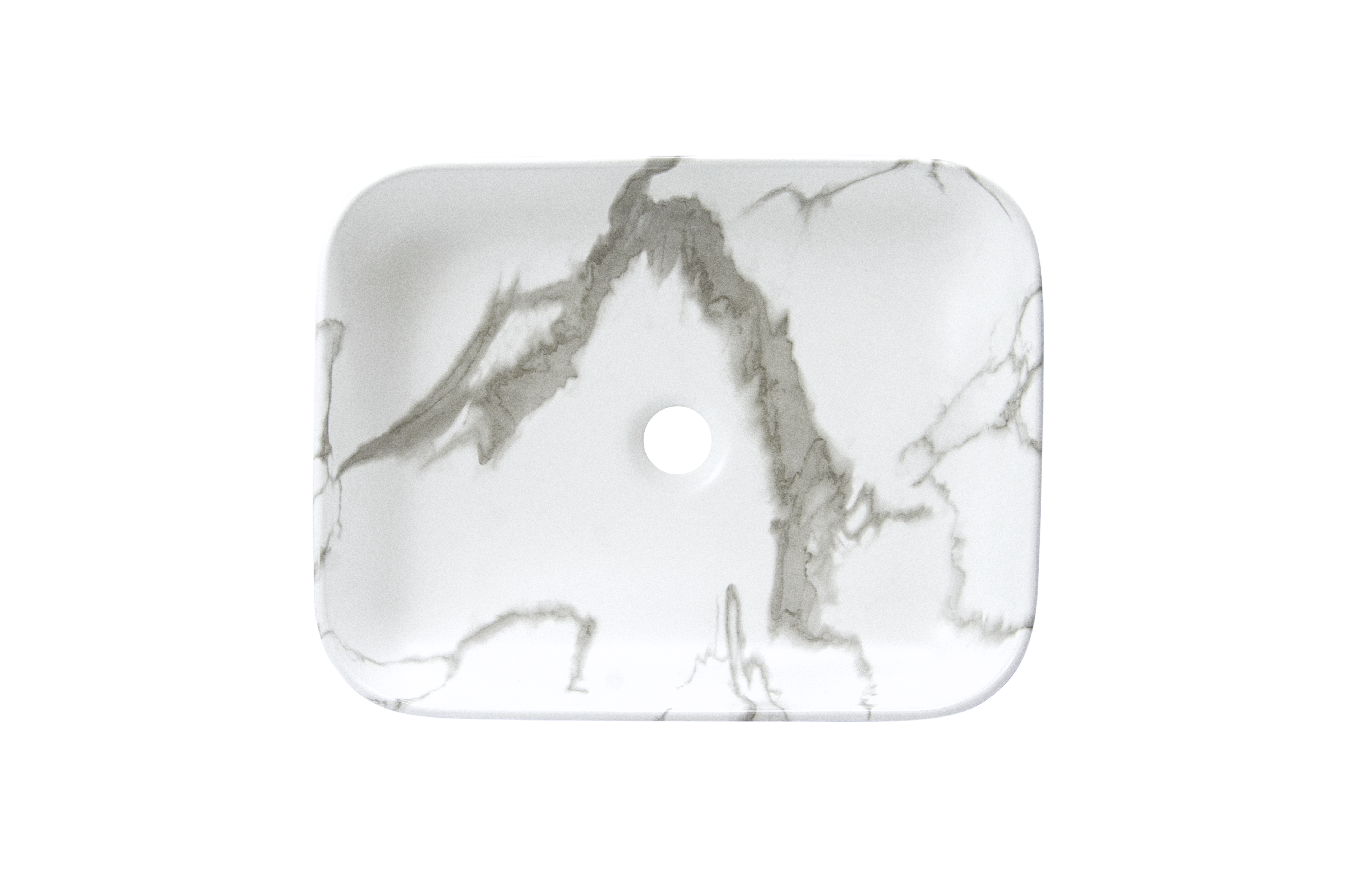 Раковина накладная HOLLER K-6509-SZ6 (500*400*130мм), белый мрамор