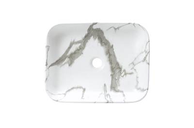 Раковина накладная HOLLER K-6509-SZ6 (500*400*130мм), белый мрамор