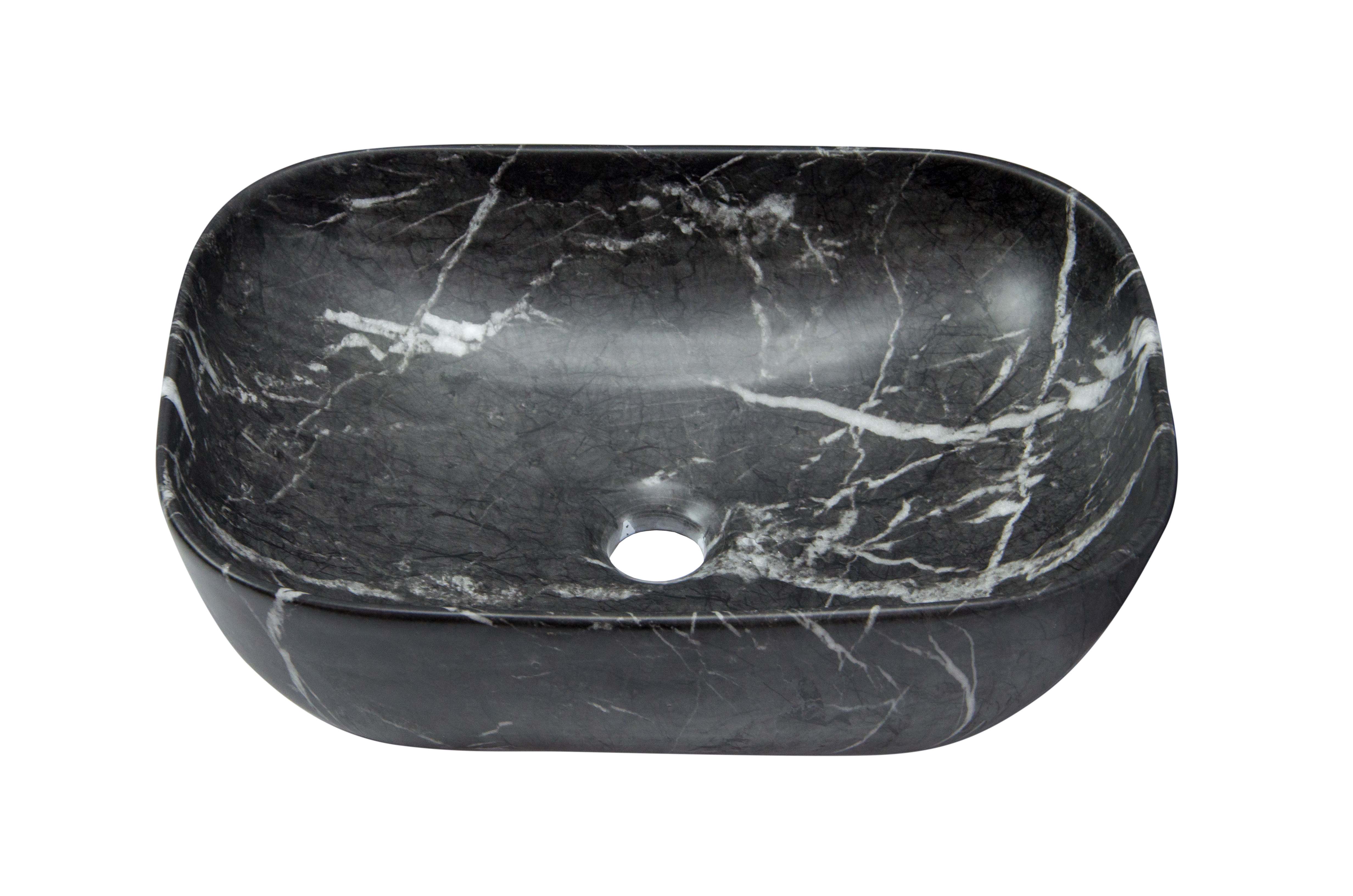 Раковина накладная HOLLER K-6513-SZ3 (450*320*135мм), темный мрамор