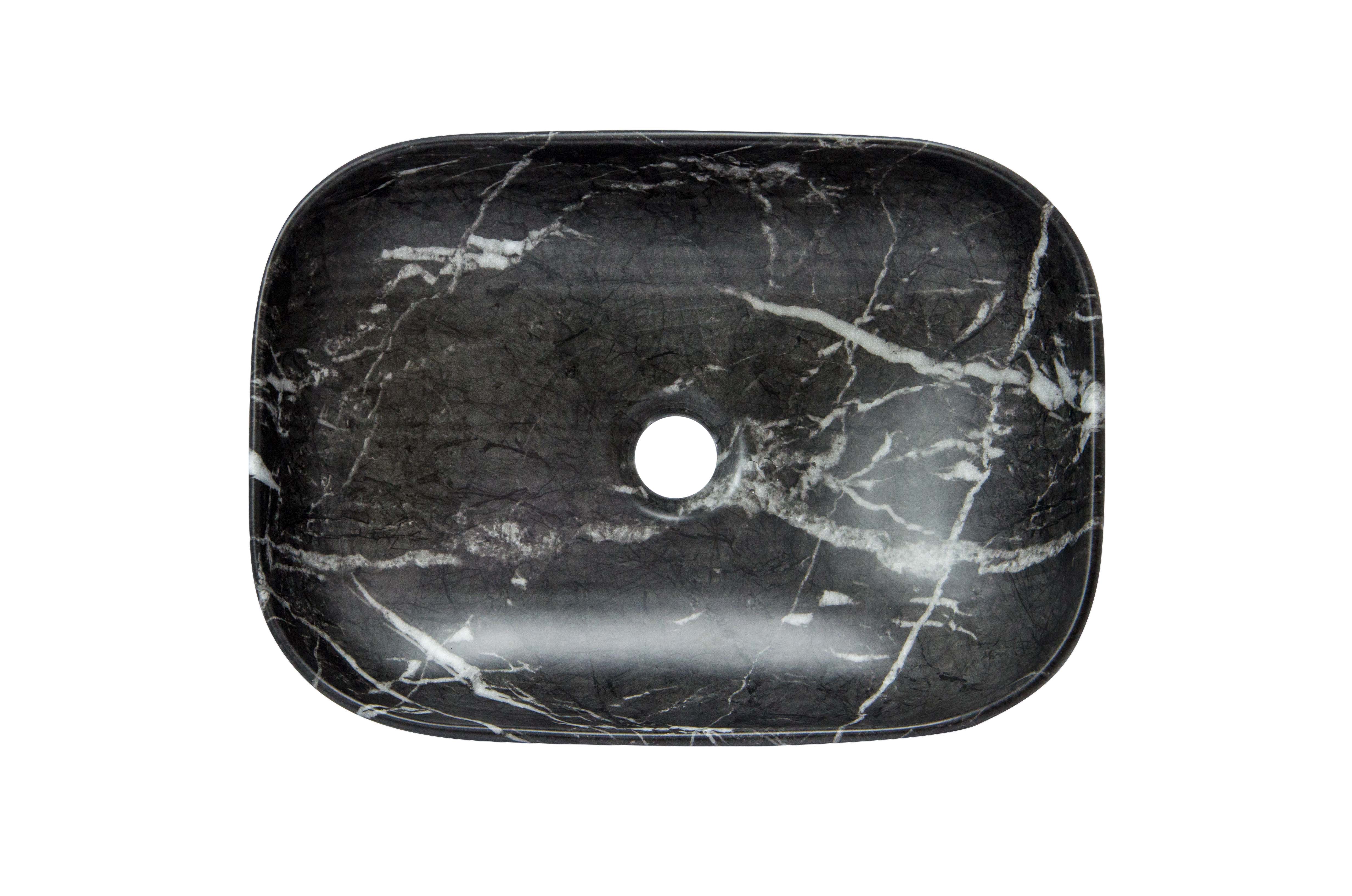 Раковина накладная HOLLER K-6513-SZ3 (450*320*135мм), темный мрамор