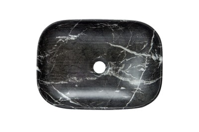 Раковина накладная HOLLER K-6513-SZ3 (450*320*135мм), темный мрамор