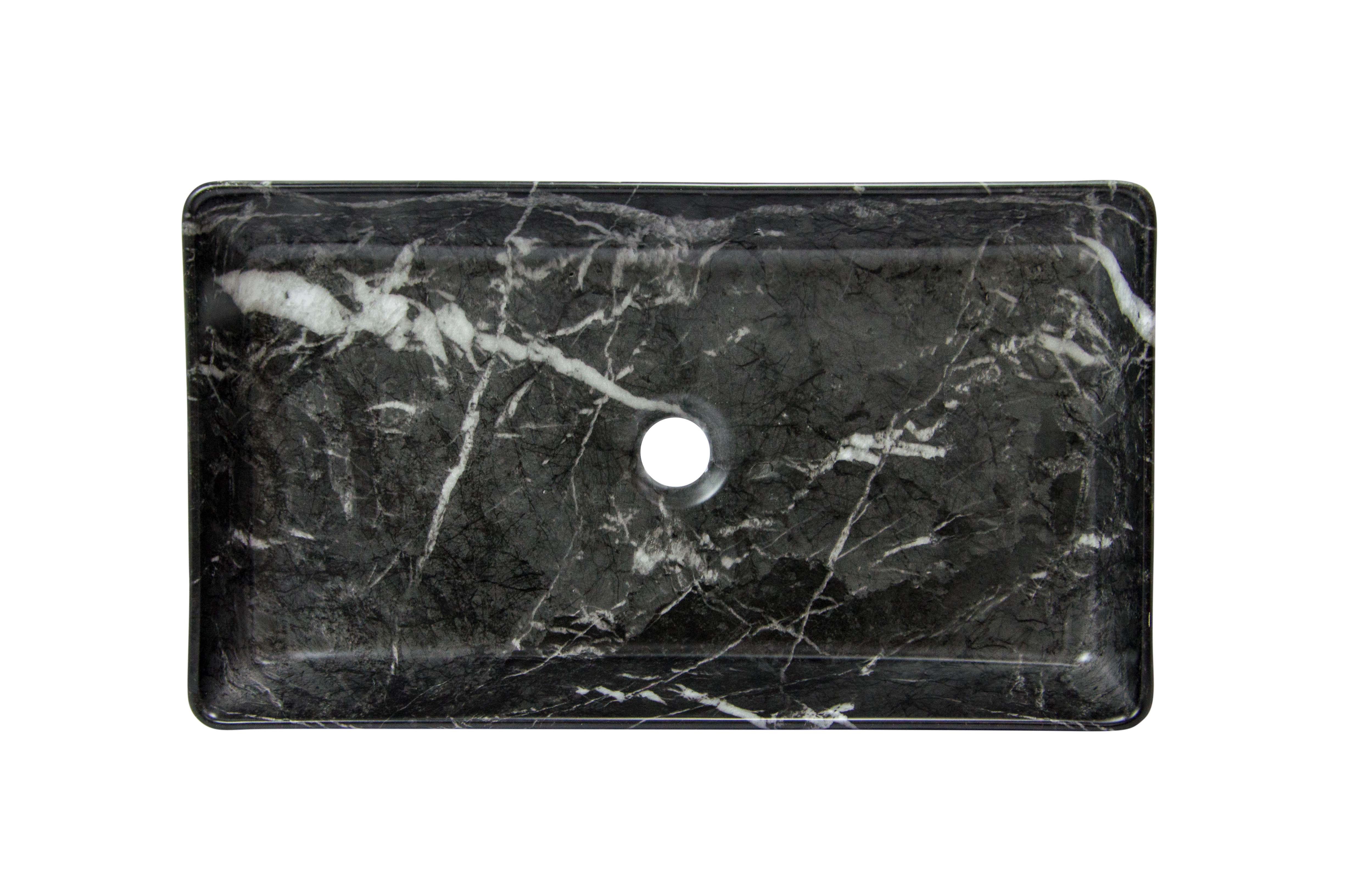 Раковина накладная HOLLER K-6260-60-SZ3 (610*345*110мм), темный мрамор