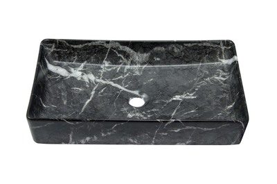 Раковина накладная HOLLER K-6260-60-SZ3 (610*345*110мм), темный мрамор