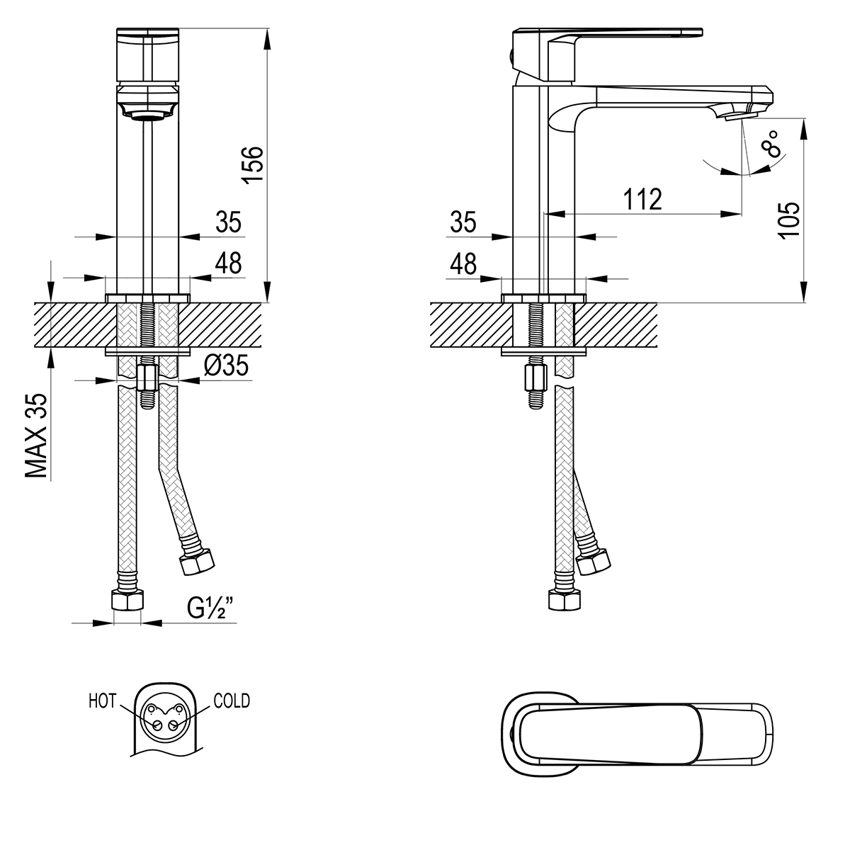LMF-1012B-C Melior Смеситель для раковины, одноручный, латунь, хром LEMARK