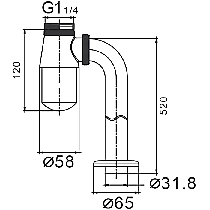 Сифон для раковины F81 (FRAP) выход в пол, без трубки
