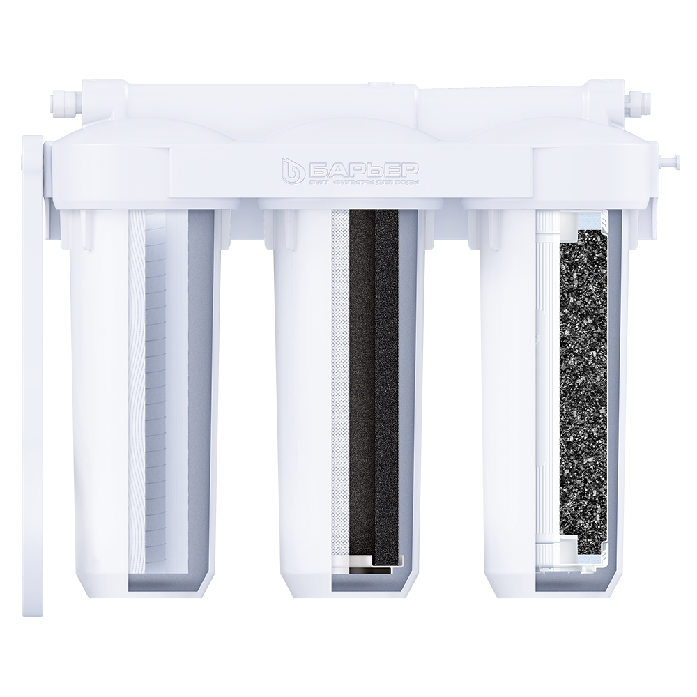 Фильтр проточный Барьер ПРОФИ Slim Line 10 Стандарт, 3 ступени, Лайт (в комплекте: кран) Н113Р00