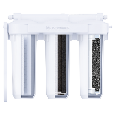 Фильтр проточный Барьер ПРОФИ Slim Line 10 Стандарт, 3 ступени, Лайт (в комплекте: кран) Н113Р00