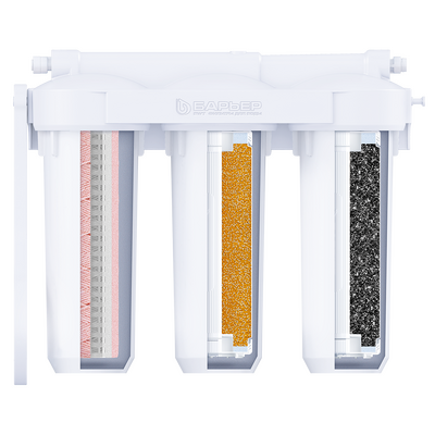 Фильтр проточный Барьер ПРОФИ Slim Line 10 Комплекс, 3 ступени, Лайт (в комплекте: кран) Н143Р00