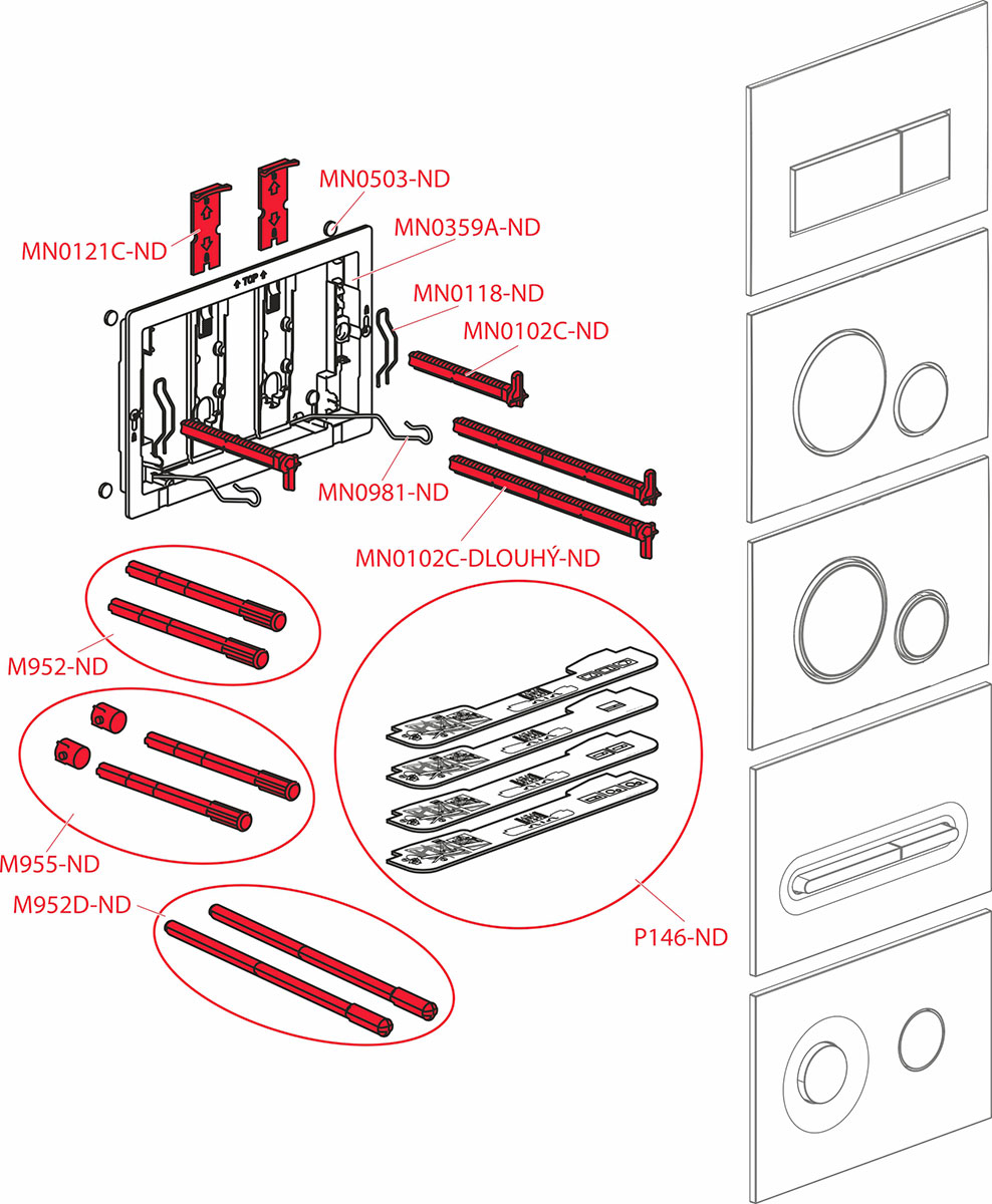 Кнопка управления для скр. сис. инсталл.,GOLD-мат, M57-G-M	