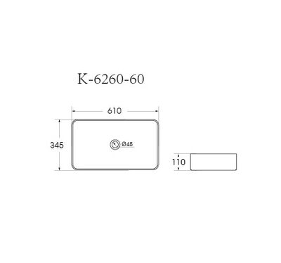 Раковина накладная HOLLER K-M6260-60JSP (610*345*110мм), темно-зеленый матовый