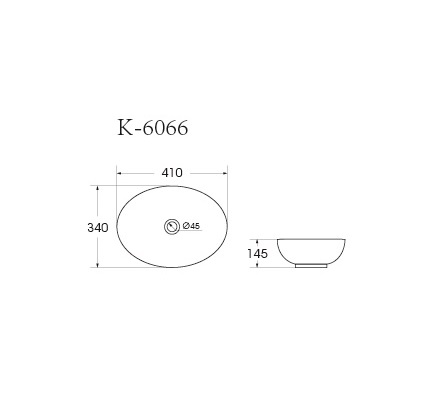 Раковина накладная HOLLER K-M6066BRN (410*340*145мм), коричневый матовый