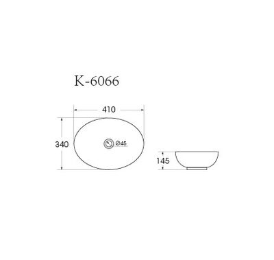 Раковина накладная HOLLER K-M6066BRN (410*340*145мм), коричневый матовый