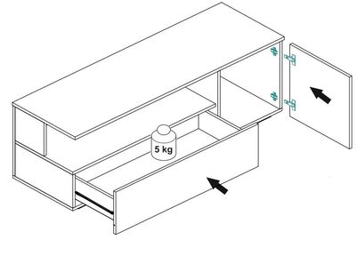 Тумба под ТВ тип 1 дуб сонома (1 место)