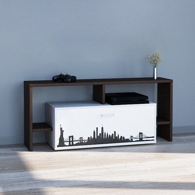 Тумба TV - 2  (1144х340х500)  венге/белый с рисунком СНЯТО 