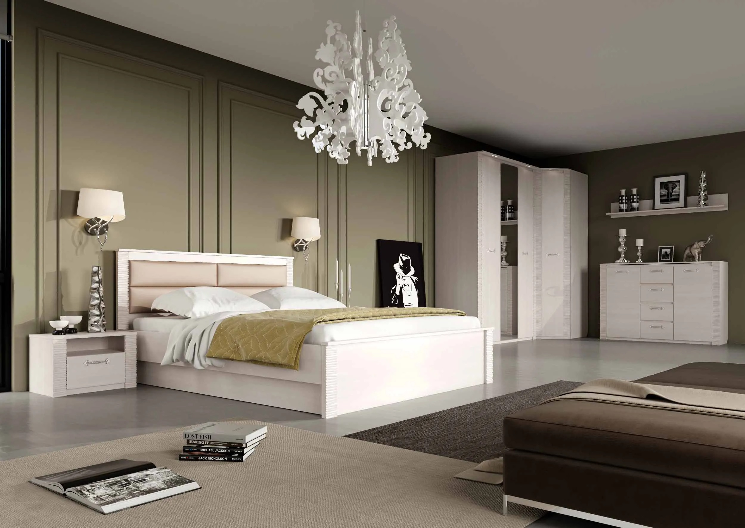 Элана спальня Кровать 1400 (без основания) Бодега белая (2 места)