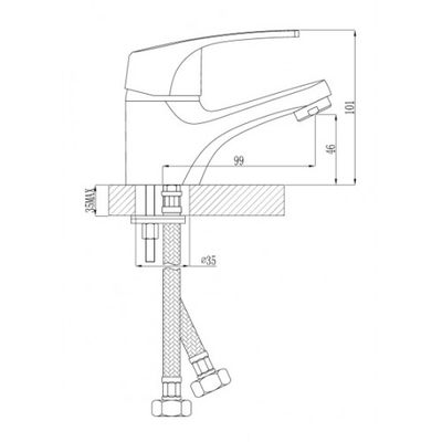 Смеситель Тюльпан шар d40 хром ROSSINKA D40-11