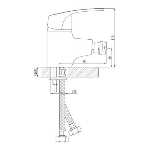 Смеситель для биде шар d40 хром ROSSINKA D40-51