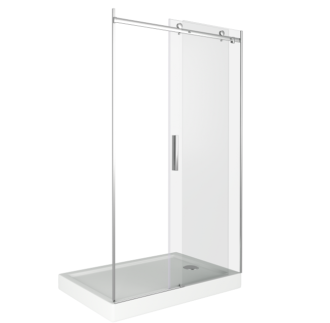 Душ.ограждение GOOD DOOR IDEA WTW-110-C-B Прямое, стекло Прозр 6мм профиль чёрн. (без поддона и автослива)