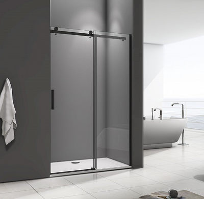 Душ.ограждение GOOD DOOR IDEA WTW-110-C-B Прямое, стекло Прозр 6мм профиль чёрн. (без поддона и автослива)