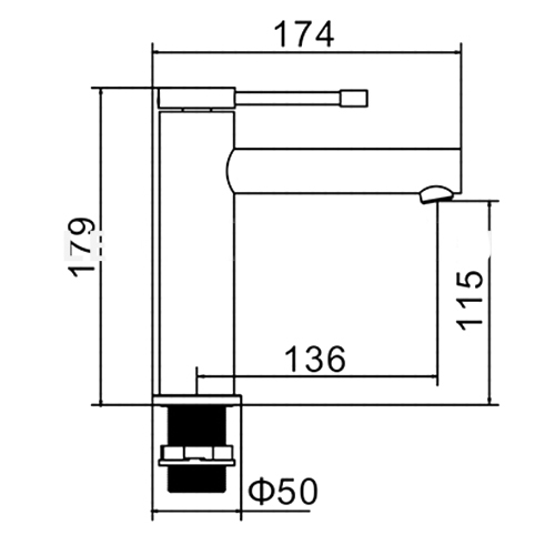 1047 Смеситель Тюльпан LEDEME на гайке