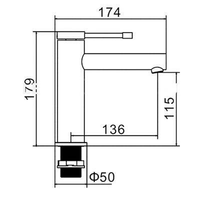 1047 Смеситель Тюльпан LEDEME на гайке