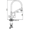 4855А-9 Смеситель Кухня LEDEME d-35 с выходом для питьевой воды (серый/сатин)