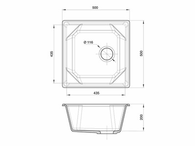 Мойка GRANFEST GF-U--500 1 чаша 500*500мм (песок-302)