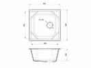 Мойка GRANFEST GF-U--500 1 чаша 500*500мм (серый-310)