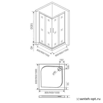 Душ.ограждение GOOD DOOR INFINITY CR-100-C-CH Г-образное, стекло Прозрачное 6мм (без поддона и автослива)