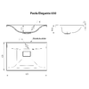 Умывальник "Paola Elegante 65" (литьевой мрамор, 650х450х143) в комплекте с выпуском и переливом г. Ульяновск