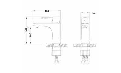 LM0506C Evitta Смеситель для умывальника монолитный, хром LEMARK