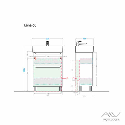 Тумба "LANA 60" под рак. "Нео -60"белый Alavann