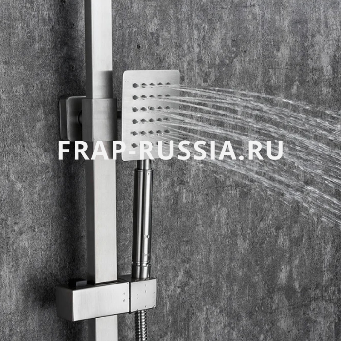 24802 Душевая система Frap d-35 с верхним душем НЕРЖАВЕЙКА