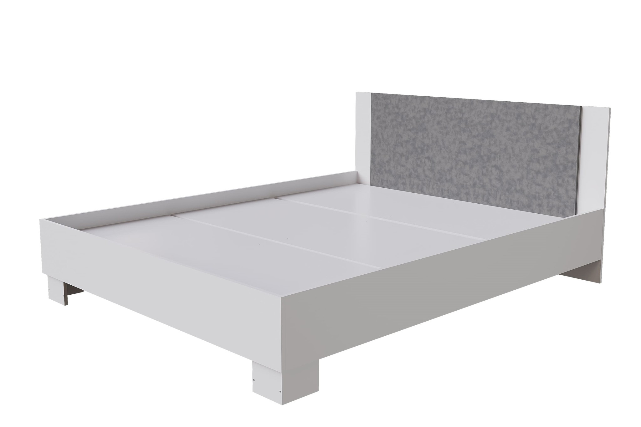 Кровать "NOVA" 1,6 (белый / бетон) (3 места)