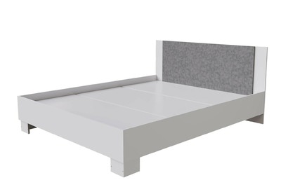 Кровать "NOVA" 1,4 (белый / бетон) (3 места)