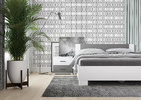 Кровать "NOVA" 1,4 (белый / бетон) (3 места)