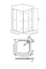 Душ.ограждение GOOD DOOR IDEA CR-90-C-B Г-образное, стекло Прозр 6мм профиль чёрн. (без поддона и автослива)
