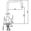 43801-6 Смеситель Кухня Frap d-35 на гайке (черный) с подключением фильтра питьевой воды