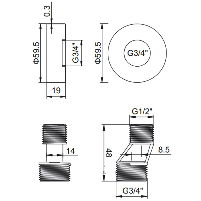 Эксцентрики для имп/смесителя с отражателями GERHANS люкс К40502 (2 шт на блистере) 