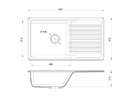 Мойка GRANFEST--QUARZ - 73 1 чаша+крыло 860*480 мм (ТЕРРАКОТ)(без сифона)